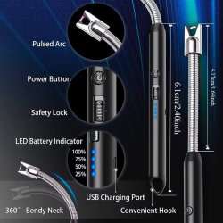 فندک شارژی ضد باد مدل پلاسمایی